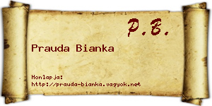 Prauda Bianka névjegykártya